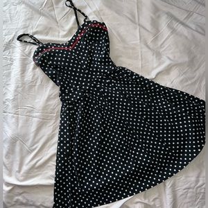 Black polka dot dress